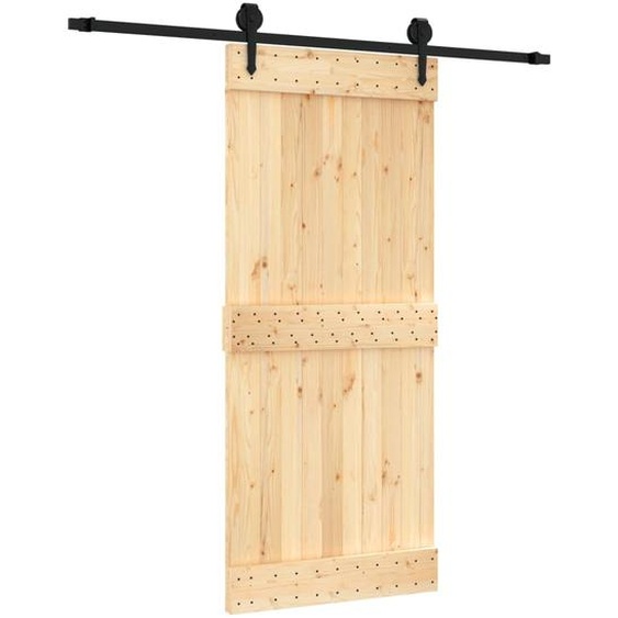 vidaXL Porte coulissante avec ferrure 90x210 cm Pin massif