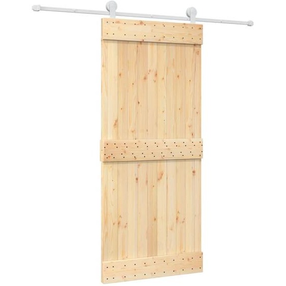 vidaXL Porte coulissante avec ferrure 90x210 cm Pin massif