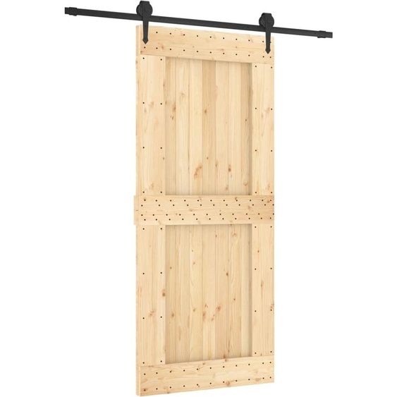 vidaXL Porte coulissante avec ferrure 90x210 cm Pin massif