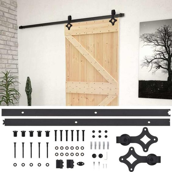 vidaXL Porte coulissante avec ferrure 90x210 cm pin massif