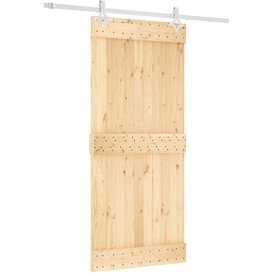 vidaXL Porte coulissante avec ferrure 90x210 cm Pin massif