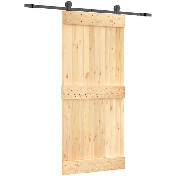 vidaXL Porte coulissante avec ferrure 90x210 cm Pin massif