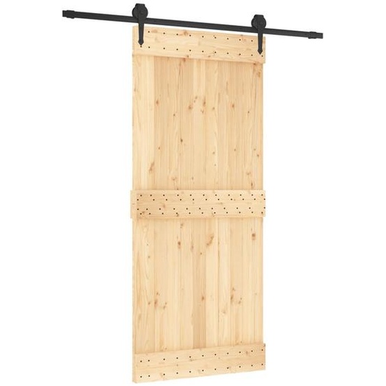 vidaXL Porte coulissante avec ferrure 90x210 cm Pin massif