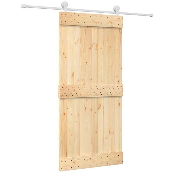 vidaXL Porte coulissante avec ferrure 95x210 cm Pin massif
