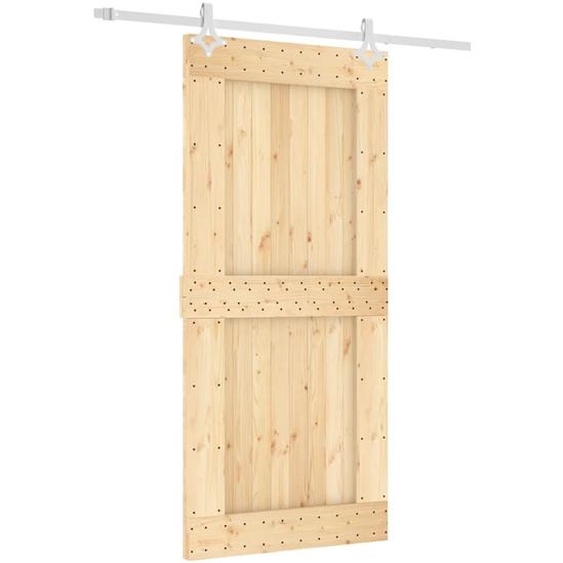 vidaXL Porte coulissante avec ferrure 95x210 cm Pin massif