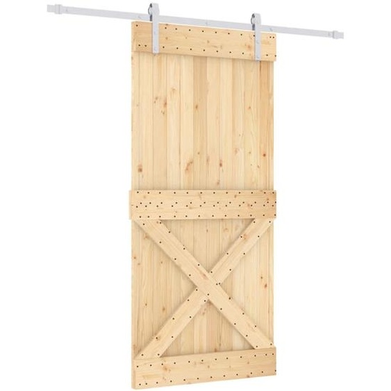 vidaXL Porte coulissante avec ferrure 95x210 cm Pin massif