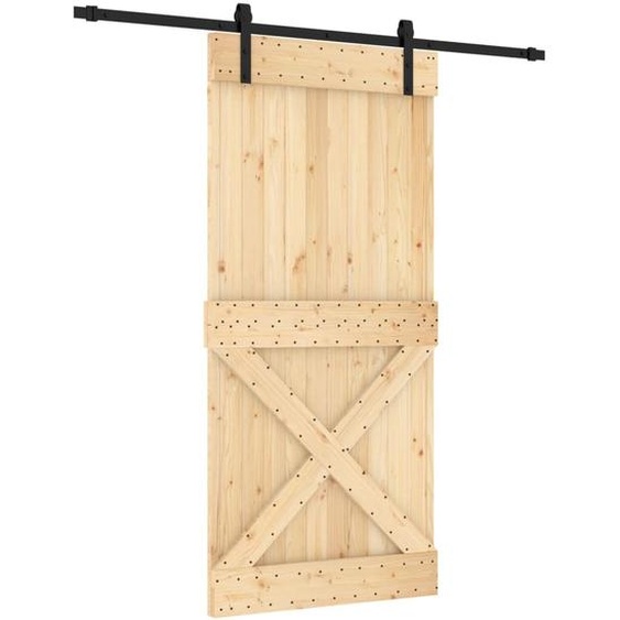 vidaXL Porte coulissante avec ferrure 95x210 cm Pin massif
