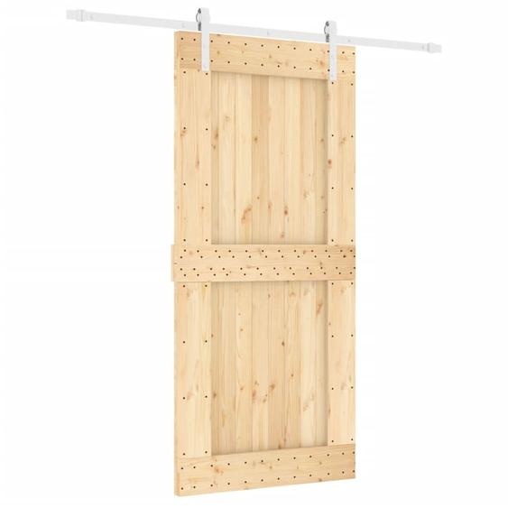 vidaXL Porte coulissante avec ferrure 95x210 cm Pin massif