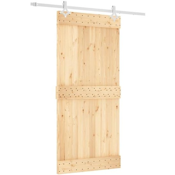 vidaXL Porte coulissante avec ferrure 95x210 cm Pin massif