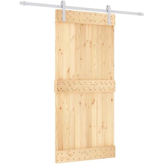 vidaXL Porte coulissante avec ferrure 95x210 cm Pin massif