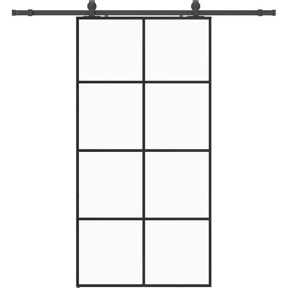 vidaXL Porte coulissante avec ferrure noire 102,5x205 cm verre ESG