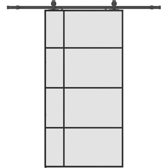 vidaXL Porte coulissante avec ferrure noire 102,5x205 cm verre ESG
