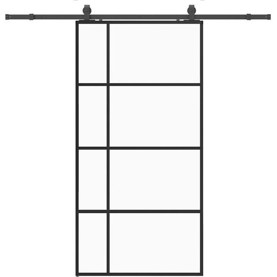 vidaXL Porte coulissante avec ferrure noire 102,5x205 cm verre ESG
