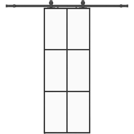 vidaXL Porte coulissante avec ferrure noire 76x205 cm verre ESG