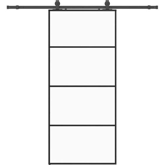 vidaXL Porte coulissante avec ferrure noire 90x205 cm verre ESG