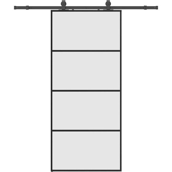 vidaXL Porte coulissante avec ferrure noire 90x205 cm verre ESG
