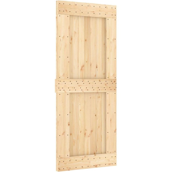 vidaXL Porte coulissante NARVIK, 85 x 210 cm (213,5 cm), finition naturelle et noire