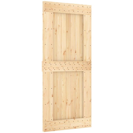 vidaXL Porte coulissante NARVIK, 90 x 210 cm (213,5 cm), finition naturelle et noire