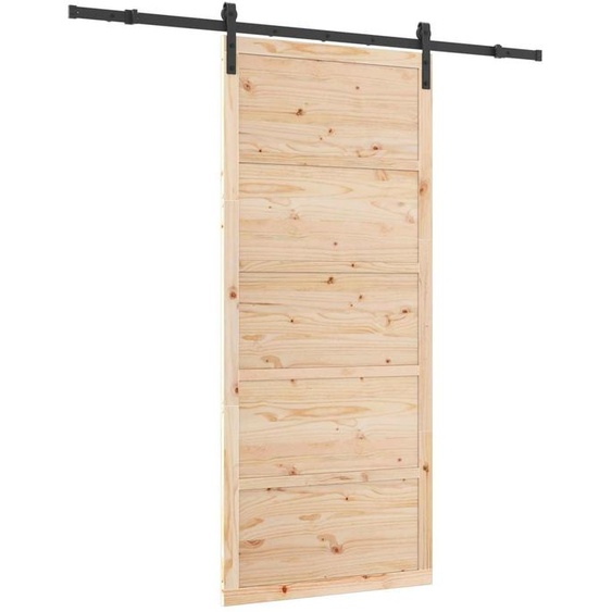 vidaXL Porte coulissante Nature 100 x 208 cm Pin massif