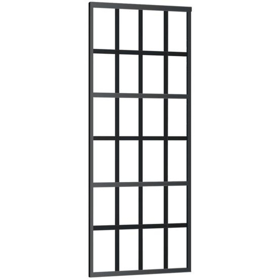 vidaXL Porte coulissante verre ESG et aluminium 76x205 cm noir