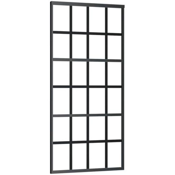 vidaXL Porte coulissante verre ESG et aluminium 90x205 cm noir