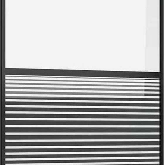 vidaXL Porte en verre rayé noir 90 x 2 x 205 cm aluminium