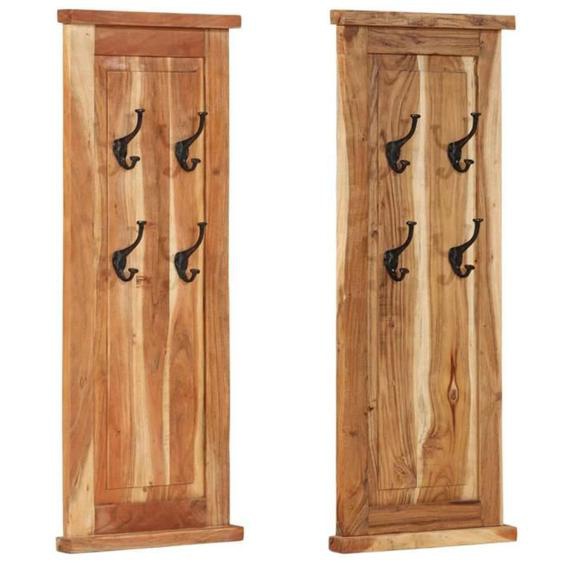 vidaXL Porte-manteaux 2 pcs Bois massif dacacia 38x100 cm