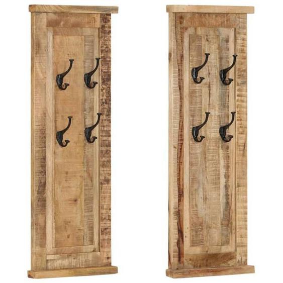 vidaXL Porte-manteaux 2 pcs Bois massif de manguier 38x100 cm 337853