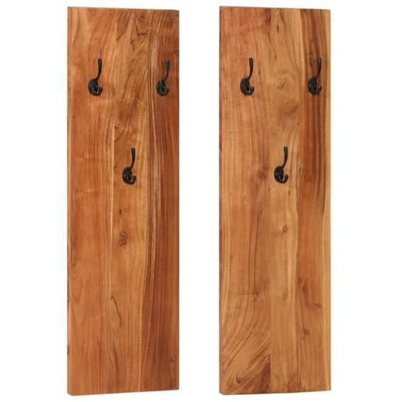 vidaXL Porte-manteaux muraux 2 pcs 36 x 3 x 110 cm Bois dacacia massif