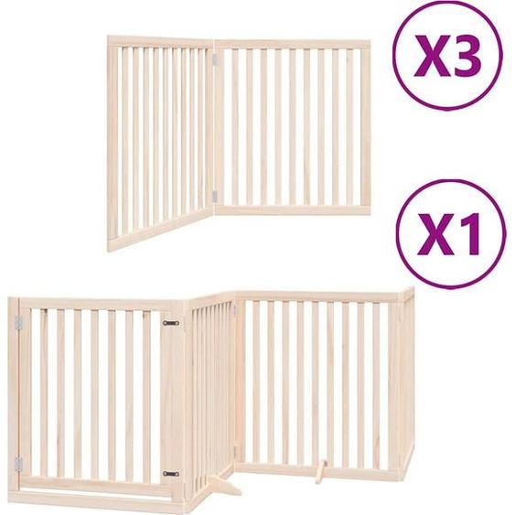vidaXL Porte pour chien 10 pièces avec porte Pliable 800 cm Bois de peuplier