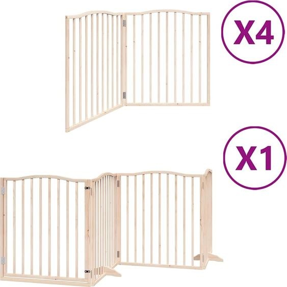 vidaXL Porte pour chien 12 pièces avec porte Pliable 960 cm Bois de peuplier
