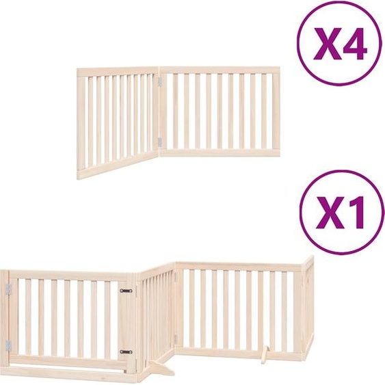 vidaXL Porte pour chien 12 pièces avec porte Pliable 960 cm Bois de peuplier