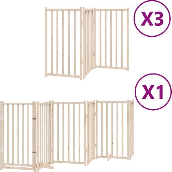 vidaXL Porte pour chien 15 pièces avec porte Pliable 750 cm bois de peuplier