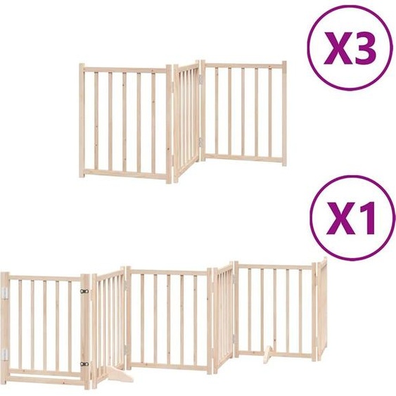 vidaXL Porte pour chien 15 pièces avec porte Pliable 750 cm bois de peuplier
