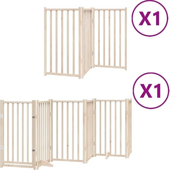 vidaXL Porte pour chien 9 pièces avec porte Pliable 450 cm bois de peuplier