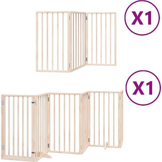 vidaXL Porte pour chien 9 pièces avec porte Pliable 450 cm bois de peuplier