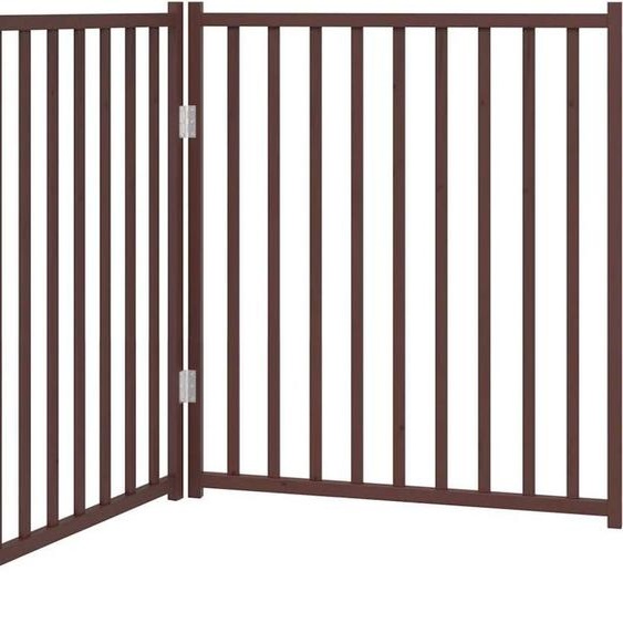 vidaXL Porte pour chien pliable en 2 parties Chêne brun 160 cm Sapin massif