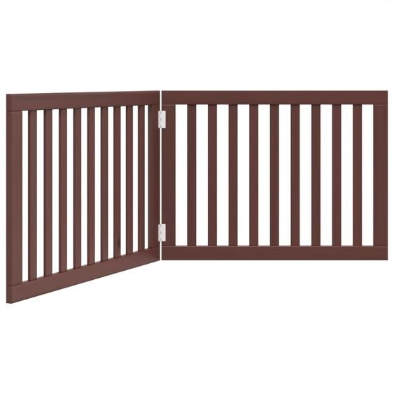 vidaXL Porte pour chiens 2 pièces Pliable Marron 160 cm Bois de peuplier