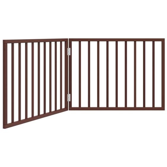 vidaXL Porte pour chiens 2 pièces Pliable Marron 160 cm Bois de peuplier