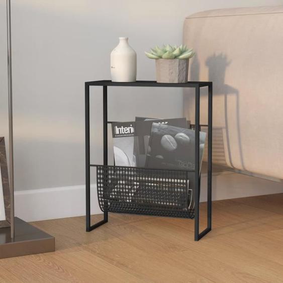 vidaXL Porte-revue Noir 35 x 15 x 45 cm Acier