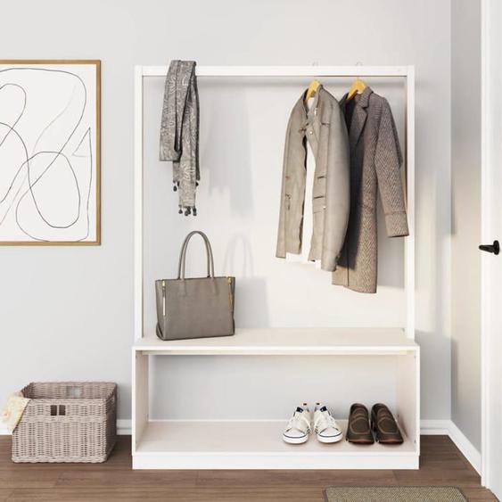vidaXL Porte-vêtements et rangement des chaussures bois massif de pin 832330