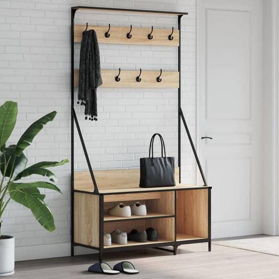 vidaXL Porte-vêtements et rangement des chaussures chêne sonoma 837868