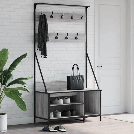 vidaXL Porte-vêtements et rangement des chaussures sonoma gris 837870
