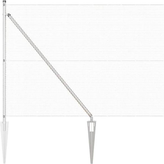 Poteaux de clôture vidaXL argentés