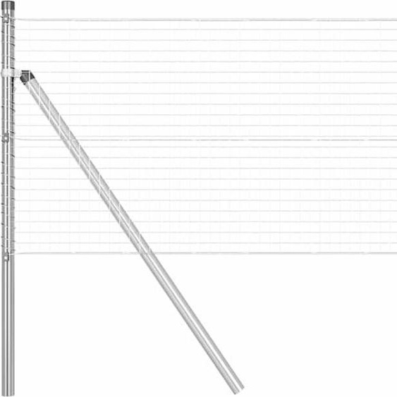 Poteaux de clôture vidaXL argentés