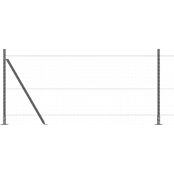 vidaXL Poteaux de clôture Autres 26 pcs argent 3.2 x 3.2 x 110 cm acier