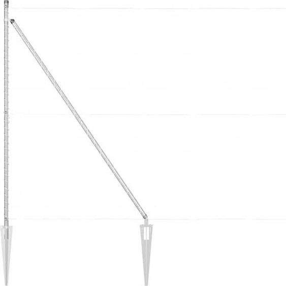 vidaXL Poteaux de clôture Autres 26 pcs argent 3.2 x 3.2 x 180 cm acier