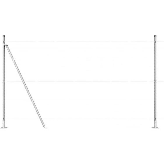 vidaXL Poteaux de clôture Autres 26 pcs argent 3.2 x 3.2 x 83.5 cm acier