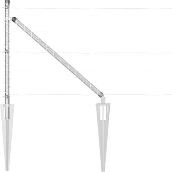 vidaXL Poteaux de clôture autres 52 pcs argent 3,2 x 3,2 x 100 cm acier