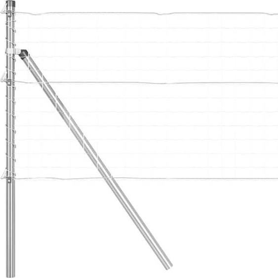 vidaXL Poteaux de clôture autres 52 pcs argent 3,2 x 3,2 x 100 cm acier